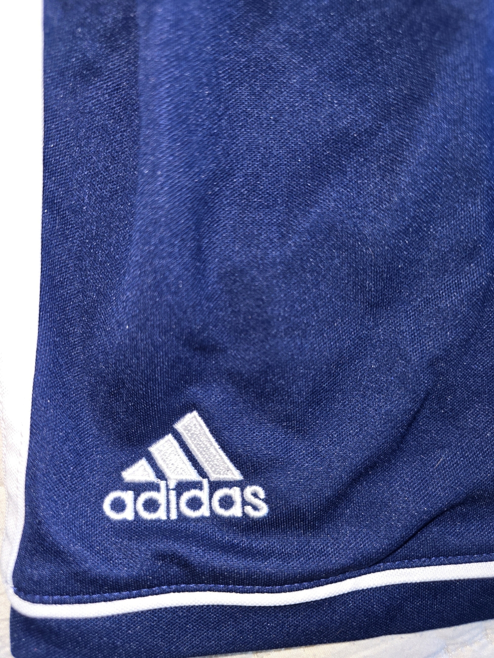 Adidas Women’s Navy Athletic Shorts with White Trim - Picture 3 of 4